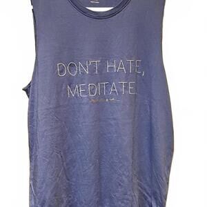Spiritual Gangster Muscle Tank, Don't Hate Meditate, Threaded  Size L NWOT